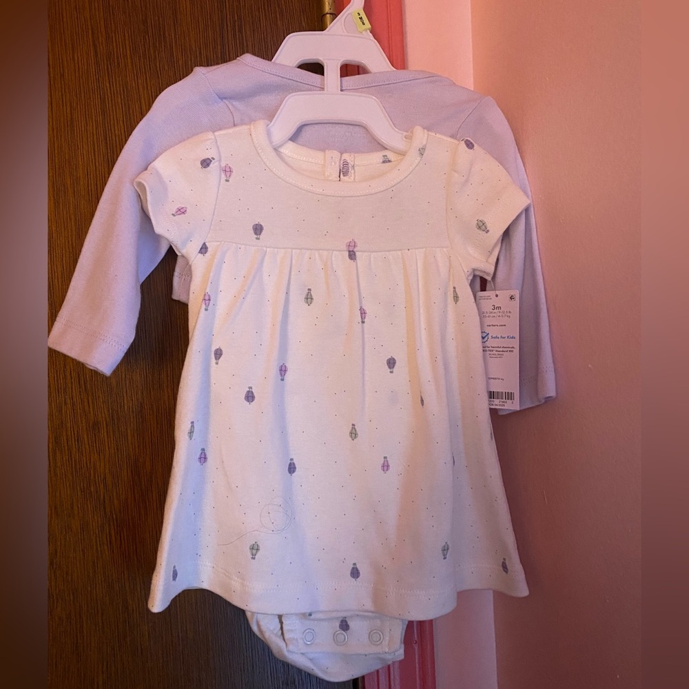 Carter’s Spring Outfit Set Girls Purple and White
